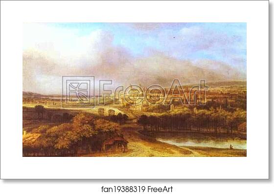 Free art print of Village on a Hill by Philips Köninck Free art print of Village on a Hill by Philips Köninck