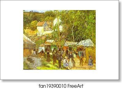 Free art print of A Fair at the Hermitage near Pontoise by Camille Pissarro