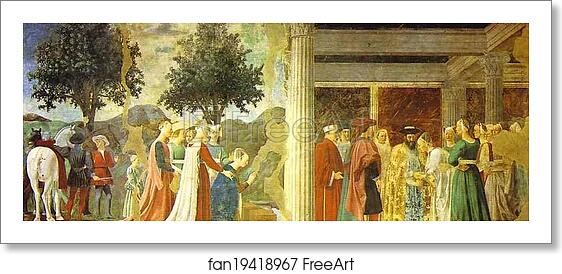 Free art print of Legend of the True Cross: Adoration of the Wood and the Queen of Sheba Meeting with Solomon by Piero Della Francesca