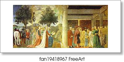 Free art print of Legend of the True Cross: Adoration of the Wood and the Queen of Sheba Meeting with Solomon by Piero Della Francesca Free art print of Legend of the True Cross: Adoration of the Wood and the Queen of Sheba Meeting with Solomon by Piero Della Francesca