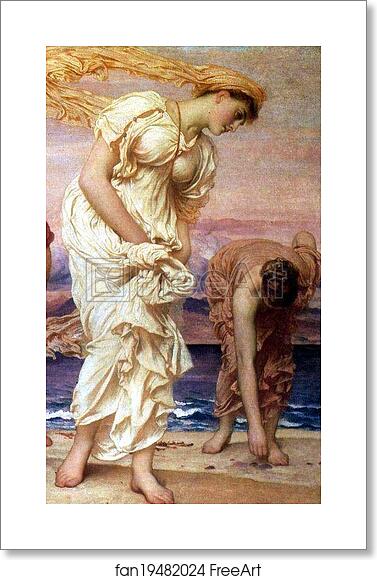Free art print of Greek Girl Picking up Pebbles by the Sea. Detail by Frederick Leighton Free art print of Greek Girl Picking up Pebbles by the Sea. Detail by Frederick Leighton