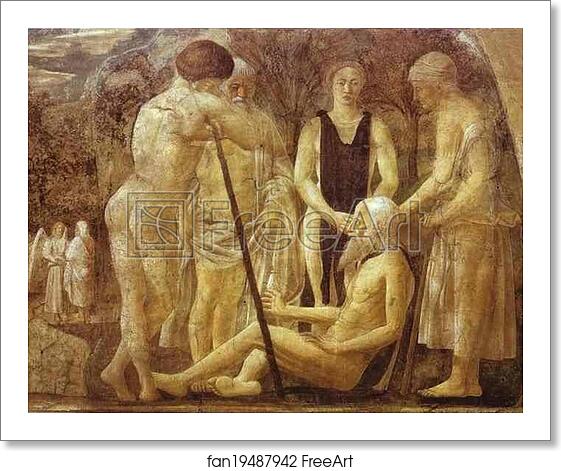 Free art print of Legend of the True Cross: Death of Adam. Detail by Piero Della Francesca Free art print of Legend of the True Cross: Death of Adam. Detail by Piero Della Francesca