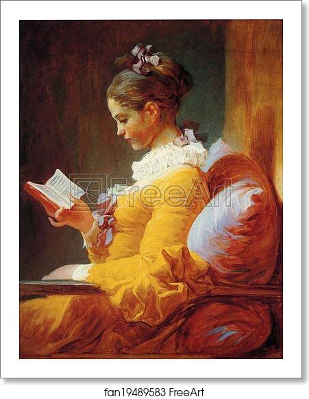 Free art print of A Young Girl Reading by Jean-Honoré Fragonard