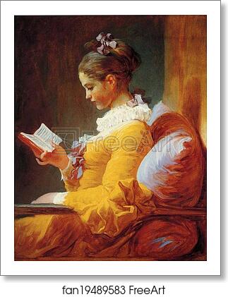 Free art print of A Young Girl Reading by Jean-Honoré Fragonard