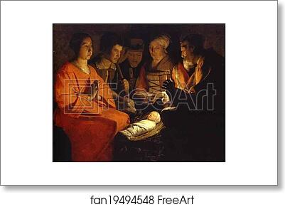 Free art print of The Adoration of the Shepherds by Georges De La Tour