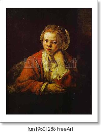 Free art print of Young Girl at the Window by Rembrandt Harmenszoon Van Rijn