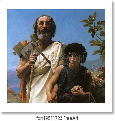 Free art print of Homer and His Guide. Detail by William-Adolphe Bouguereau