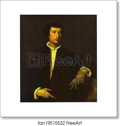 Free art print of Man with a Glove by Titian