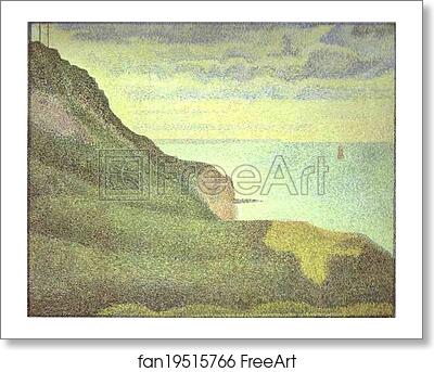 Free art print of Port-en-bessin, les grues et la percee by Georges Seurat