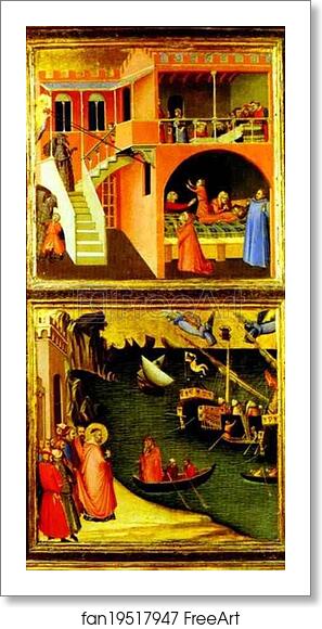 Free art print of St. Nicholas Revives a Boy and St. Nicholas Saves Mira from Famine by Ambrogio Lorenzetti Free art print of St. Nicholas Revives a Boy and St. Nicholas Saves Mira from Famine by Ambrogio Lorenzetti