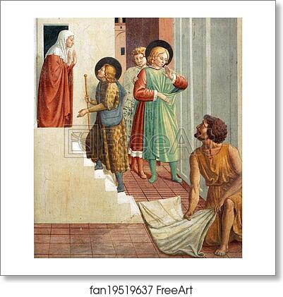 Free art print of Birth of St. Francis, Prophecy of the Birth by a Pilgrim, Homage of the Simple Man by Benozzo Gozzoli