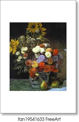 Free art print of Flowers in a Vase by Pierre-Auguste Renoir