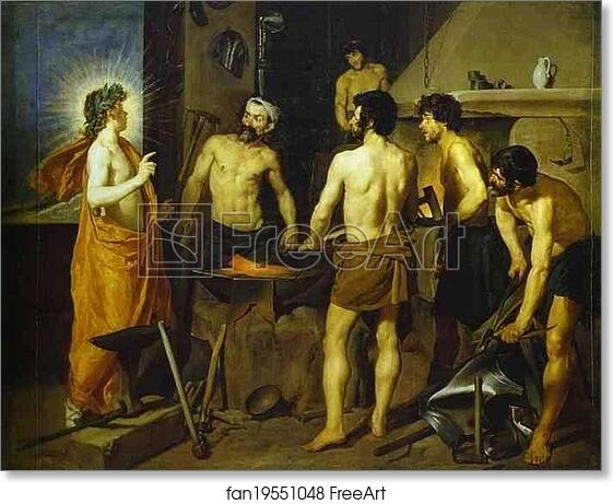 Free art print of The Forge of Vulcan by Diego Velázquez