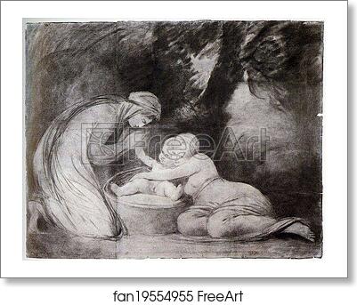 Free art print of The Infant Shakespeare Nursed by Tragedy and Comedy by George Romney