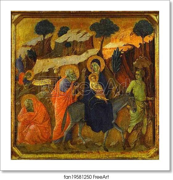 Free art print of Maestà (front, predella) The Flight into Egypt by Duccio Di Buoninsegna Free art print of Maestà (front, predella) The Flight into Egypt by Duccio Di Buoninsegna