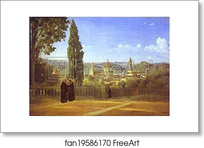 Free art print of Florence. View from the Boboli Gardens by Jean-Baptiste-Camille Corot