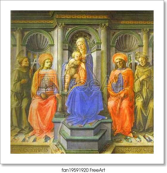 Free art print of Madonna Enthroned with Four Saints by Fra Filippo Lippi Free art print of Madonna Enthroned with Four Saints by Fra Filippo Lippi