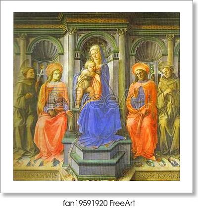 Free art print of Madonna Enthroned with Four Saints by Fra Filippo Lippi