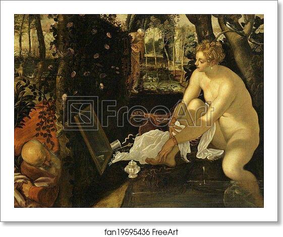 Free art print of Susannah and the Elders by Jacopo Robusti, Called Tintoretto