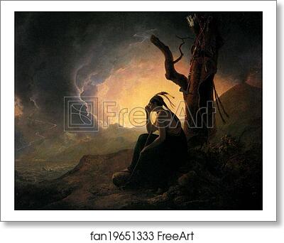Free art print of The Widow of an Indian Chief Watching the Arms of Her Deceased Husband by Joseph Wright Of Derby Free art print of The Widow of an Indian Chief Watching the Arms of Her Deceased Husband by Joseph Wright Of Derby
