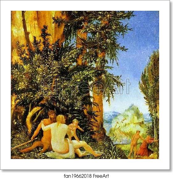Free art print of Landscape with Satyr Family by Albrecht Altdorfer