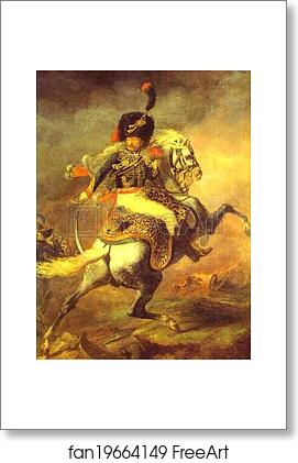 Free art print of An Officer of the Imperial Horse Guadrs Charging, also Chasseur Charging by Jean Louis André Théodore Géricault