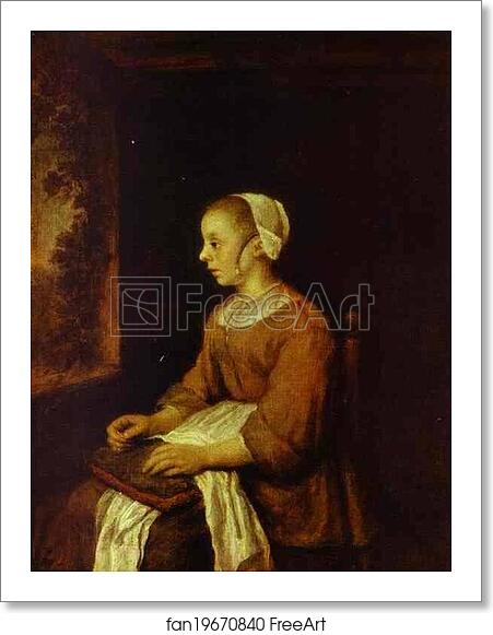 Free art print of Seamstress by Philips Köninck Free art print of Seamstress by Philips Köninck