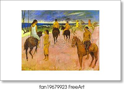 Free art print of Horsemen on the Beach by Paul Gauguin
