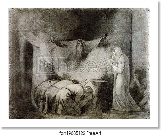 Free art print of The Ghost of Darius Appearing to Atossa by George Romney Free art print of The Ghost of Darius Appearing to Atossa by George Romney