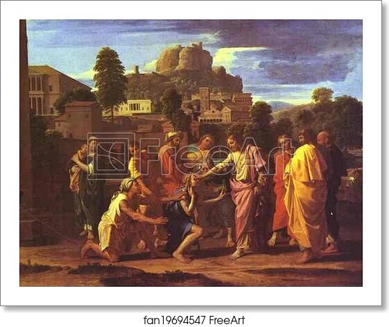Free art print of Christ Healing the Blind by Nicolas Poussin