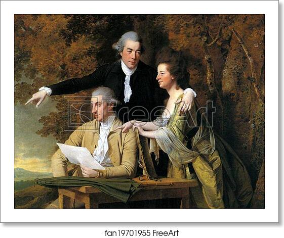 Free art print of The Rev. D'Ewes Coke, His Wife Hannah and Daniel Parker Coke by Joseph Wright Of Derby Free art print of The Rev. D'Ewes Coke, His Wife Hannah and Daniel Parker Coke by Joseph Wright Of Derby