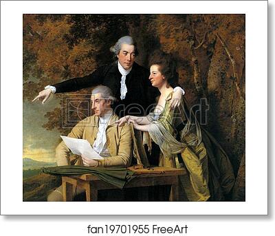 Free art print of The Rev. D'Ewes Coke, His Wife Hannah and Daniel Parker Coke by Joseph Wright Of Derby
