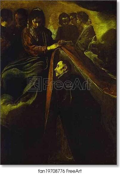 Free art print of St. Idelfonso Receiving the Chasuble from the Virgin by Diego Velázquez