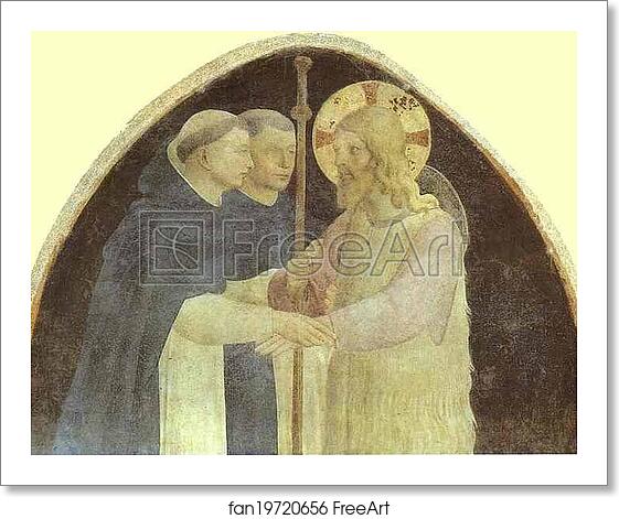 Free art print of Christ as Pilgrim Received by Two Dominicans by Fra Angelico Free art print of Christ as Pilgrim Received by Two Dominicans by Fra Angelico