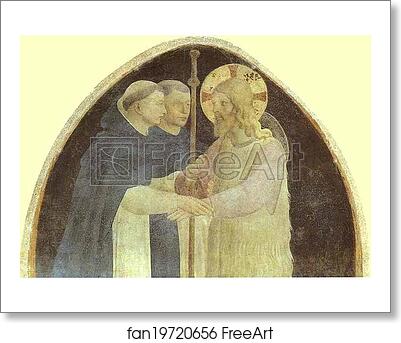 Free art print of Christ as Pilgrim Received by Two Dominicans by Fra Angelico