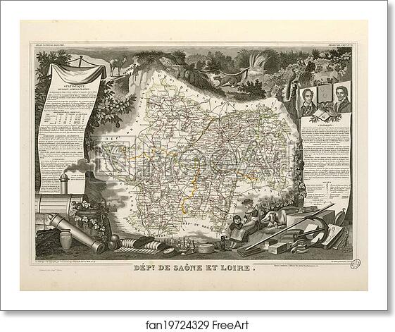 Free art print of Dépt. de Saône et Loire (région de l'est) by Victor Jules Levasseur Free art print of Dépt. de Saône et Loire (région de l'est) by Victor Jules Levasseur