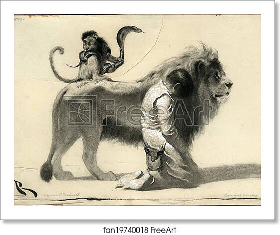 Free art print of The Ungrateful Man 'The whole court was filled with confusion, though the animals, with no attempt t by Norman Rockwell Free art print of The Ungrateful Man 'The whole court was filled with confusion, though the animals, with no attempt t by Norman Rockwell