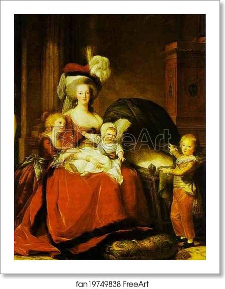Free art print of Portrait of Queen Marie Antoinette with Children by Louise-Elisabeth Vigée-Lebrun