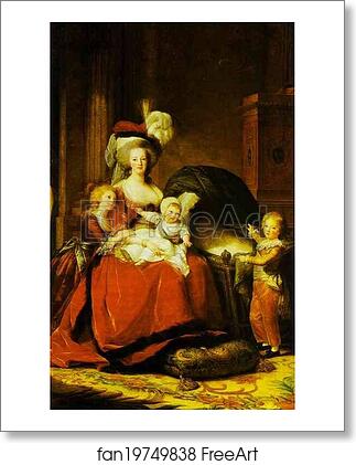 Free art print of Portrait of Queen Marie Antoinette with Children by Louise-Elisabeth Vigée-Lebrun