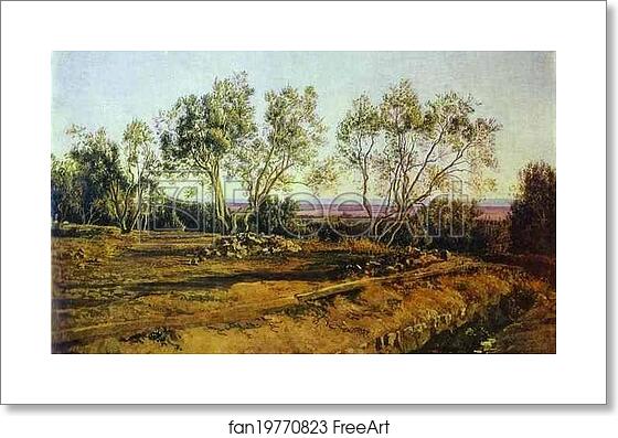 Free art print of Olives Near Cemetery in Albano. New Moon by Alexander Ivanov