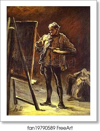 Free art print of Artist in front of His Canvas by Honoré Daumier