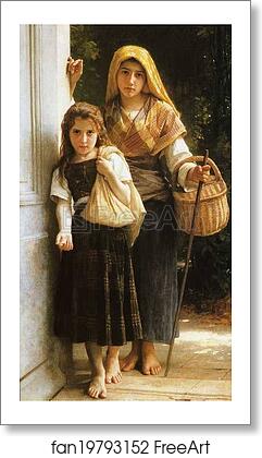 Free art print of The Little Beggar Girls by William-Adolphe Bouguereau
