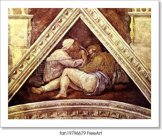 Free art print of The Ancestors of Christ: Josias, Jechonias and Salathiel by Michelangelo Free art print of The Ancestors of Christ: Josias, Jechonias and Salathiel by Michelangelo