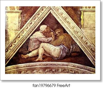 Free art print of The Ancestors of Christ: Josias, Jechonias and Salathiel by Michelangelo