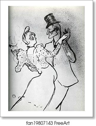 Free art print of La Goulue and Valentin, Waltz by Henri De Toulouse-Lautrec