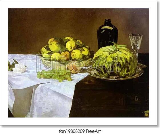Free art print of Still Life with Melon and Peaches by Edouard Manet Free art print of Still Life with Melon and Peaches by Edouard Manet