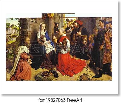 Free art print of Adoration of the Magi (central panel of the Monforte Altar; from the Monforte de Lemos cloister, Spain) by Hugo Van Der Goes Free art print of Adoration of the Magi (central panel of the Monforte Altar; from the Monforte de Lemos cloister, Spain) by Hugo Van Der Goes