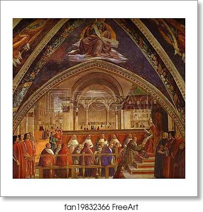 Free art print of The Confirmation of the Rule of the Order of St. Francis by Pope Honorius III by Domenico Ghirlandaio Free art print of The Confirmation of the Rule of the Order of St. Francis by Pope Honorius III by Domenico Ghirlandaio