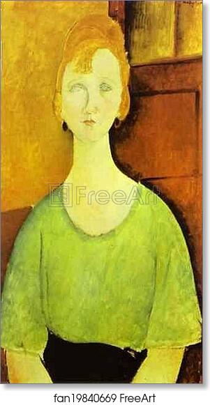 Free art print of Girl in a Green Blouse by Amedeo Modigliani