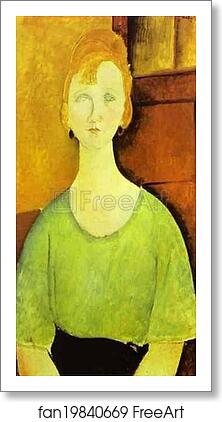 Free art print of Girl in a Green Blouse by Amedeo Modigliani